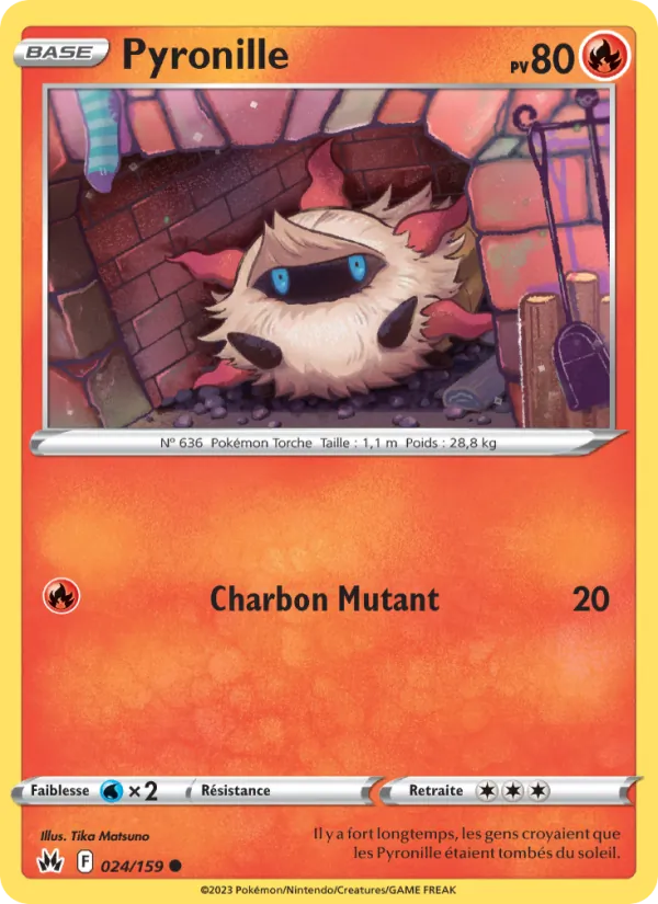 Carte Pokémon Pyronille 024/159 de l'extension Zénith Suprême