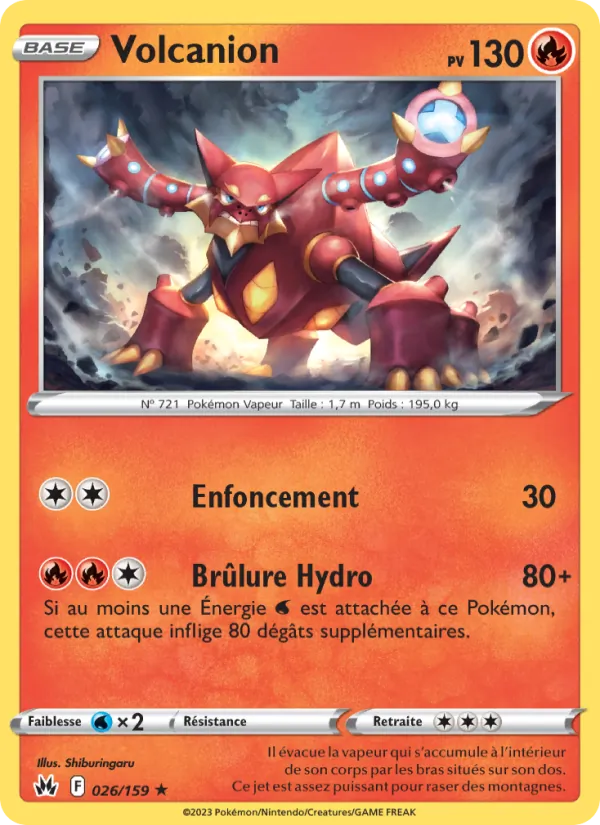 Carte Pokémon Volcanion 026/159 de l'extension Zénith Suprême