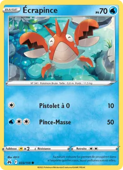 Carte Pokémon Écrapince 033