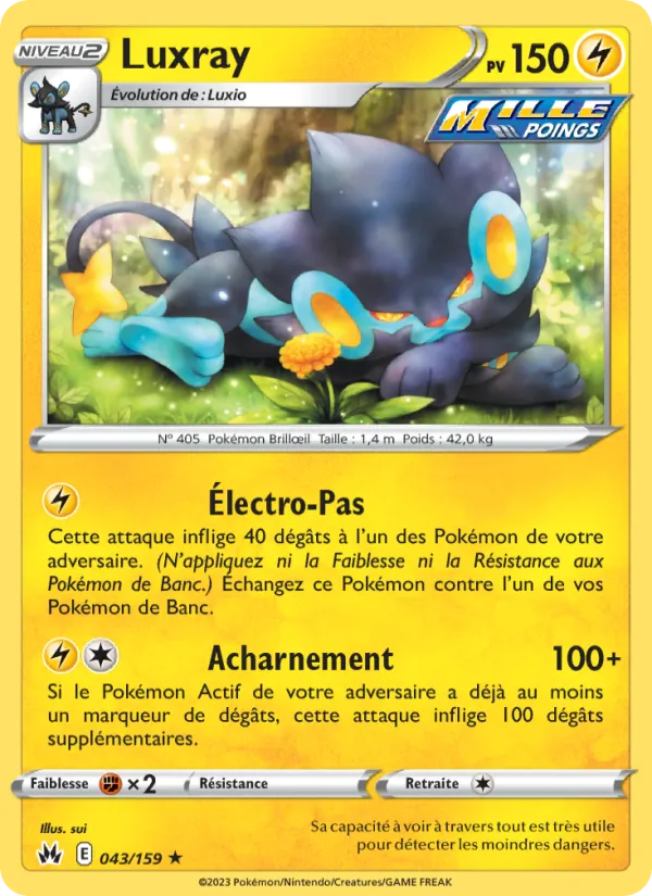 Carte Pokémon Luxray 043/159 de l'extension Zénith Suprême