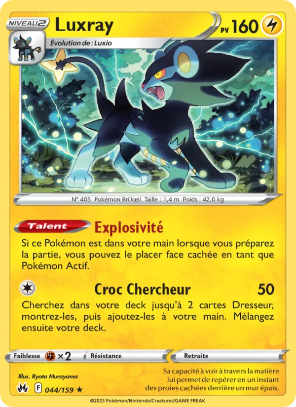 Carte Pokémon Luxray 044/159 de l'extension Zénith Suprême