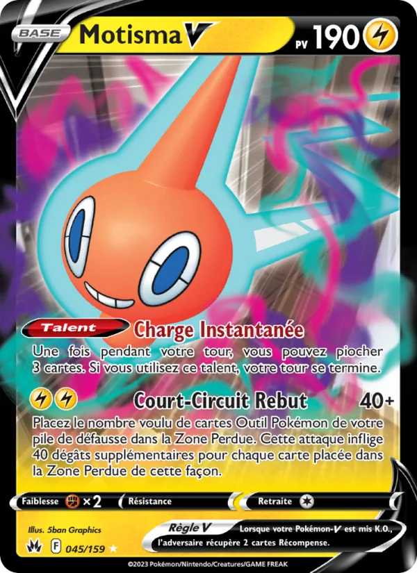 Carte Pokémon Motisma V 045/159 de l'extension Zénith Suprême