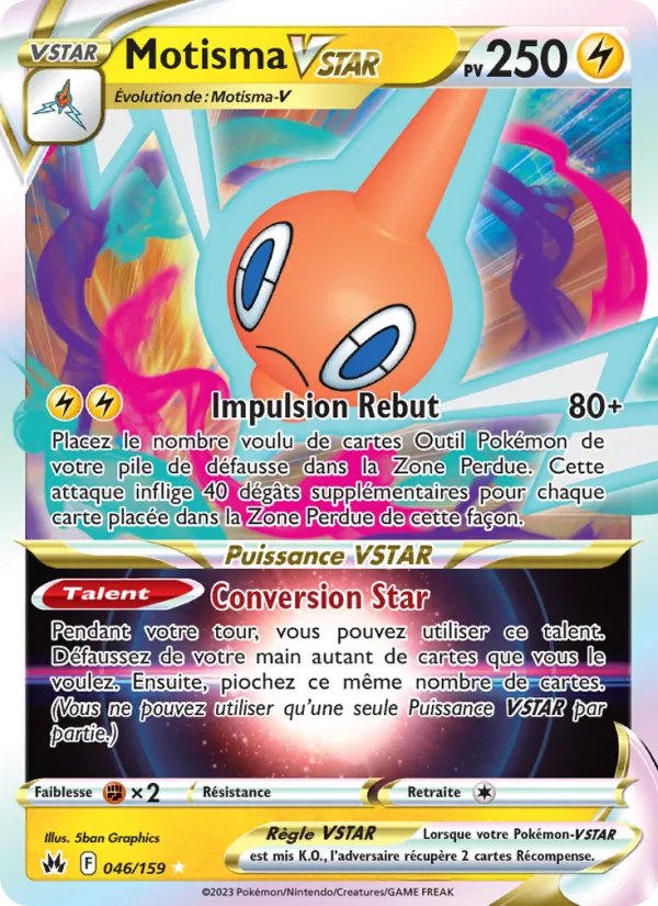 Carte Pokémon Motisma VSTAR 046/159 de l'extension Zénith Suprême