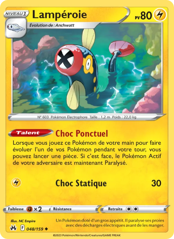 Carte Pokémon Lampéroie 048/159 de l'extension Zénith Suprême