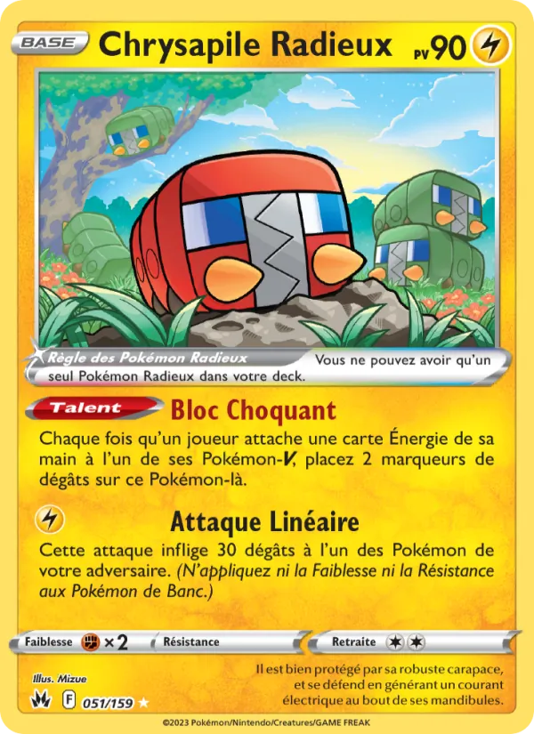 Carte Pokémon Chrysapile Radieux 051/159 de l'extension Zénith Suprême