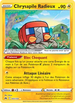 Carte Pokémon Chrysapile Radieux 051