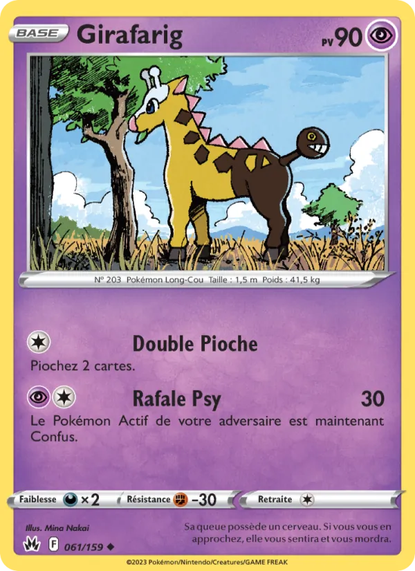 Carte Pokémon Girafarig 061/159 de l'extension Zénith Suprême