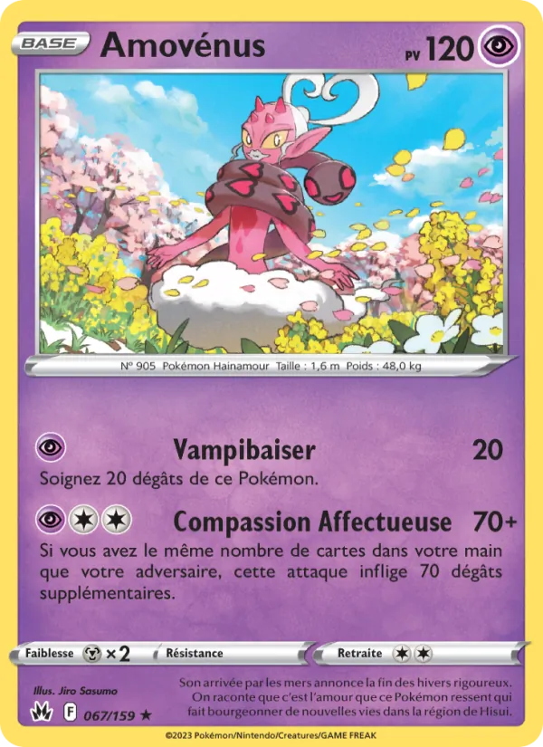 Carte Pokémon Amovénus 067/159 de l'extension Zénith Suprême