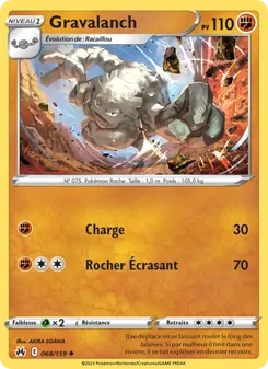 Carte Pokémon Gravalanch 068