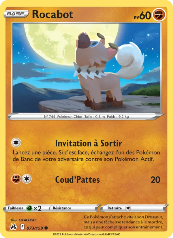 Carte Pokémon Rocabot 073/159 de l'extension Zénith Suprême