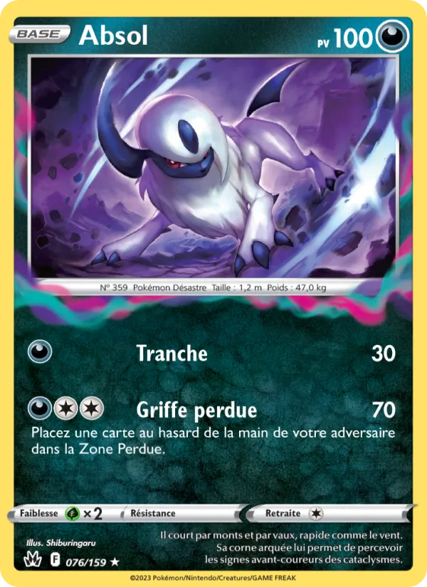 Carte Pokémon Absol 076/159 de l'extension Zénith Suprême