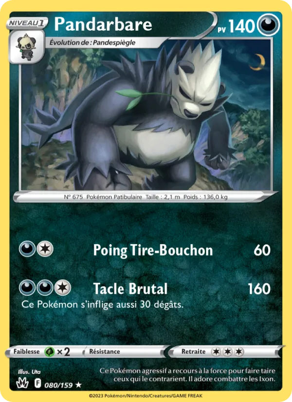Carte Pokémon Pandarbare 080/159 de l'extension Zénith Suprême