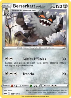 Carte Pokémon Berserkatt de Galar 085