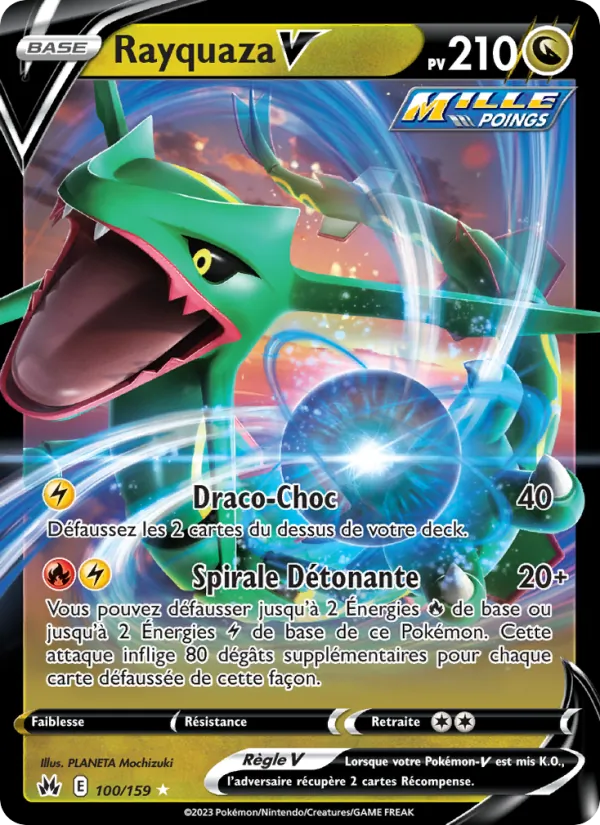 Carte Pokémon Rayquaza V 100/159 de l'extension Zénith Suprême
