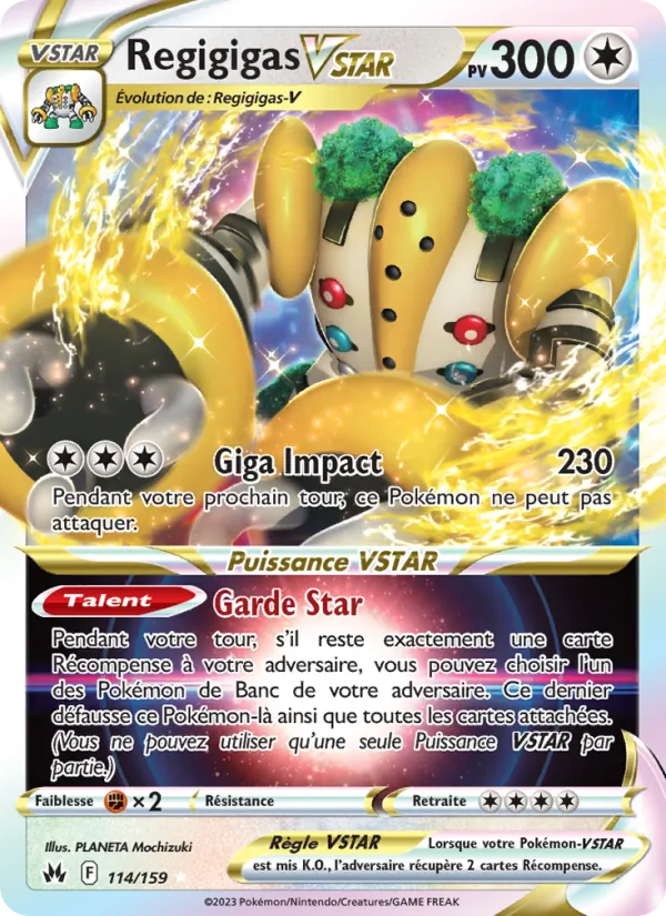 Carte Pokémon Regigigas VSTAR 114/159 de l'extension Zénith Suprême