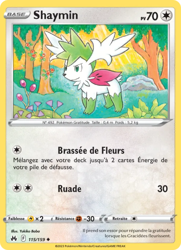 Carte Pokémon Shaymin 115/159 de l'extension Zénith Suprême