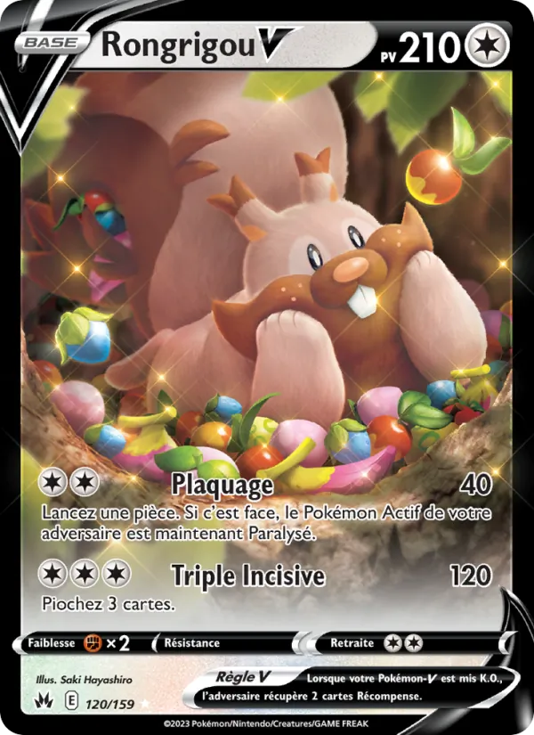 Carte Pokémon Rongrigou V 120/159 de l'extension Zénith Suprême