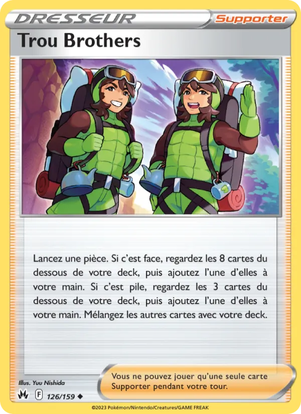 Carte Pokémon Trou Brothers 126/159 de l'extension Zénith Suprême