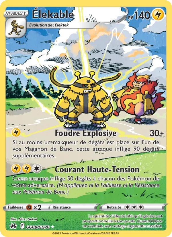 Carte Pokémon Élekable GG08/159 de l'extension Zénith Suprême