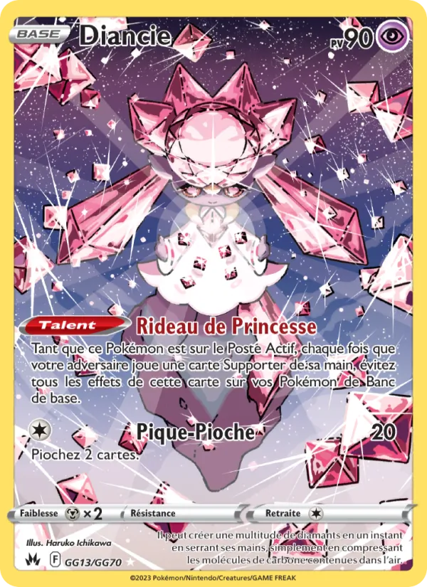 Carte Pokémon Diancie GG13/159 de l'extension Zénith Suprême