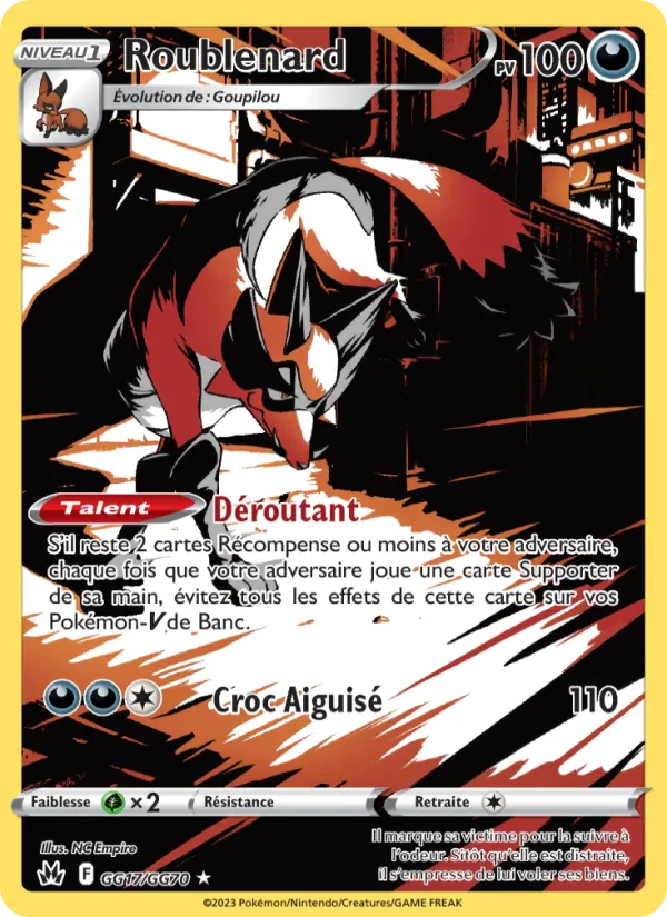 Carte Pokémon Roublenard GG17/159 de l'extension Zénith Suprême