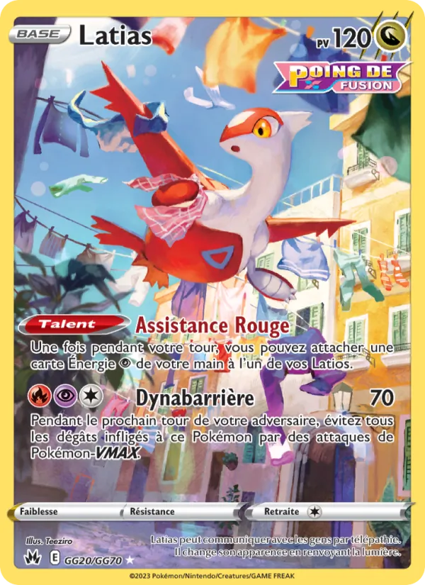 Carte Pokémon Latias GG20/159 de l'extension Zénith Suprême