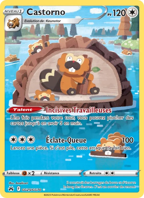 Carte Pokémon Castorno GG25/159 de l'extension Zénith Suprême