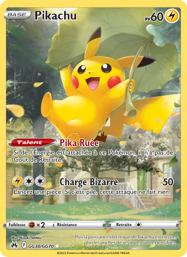 Carte Pokémon Pikachu GG30/159 de l'extension Zénith Suprême