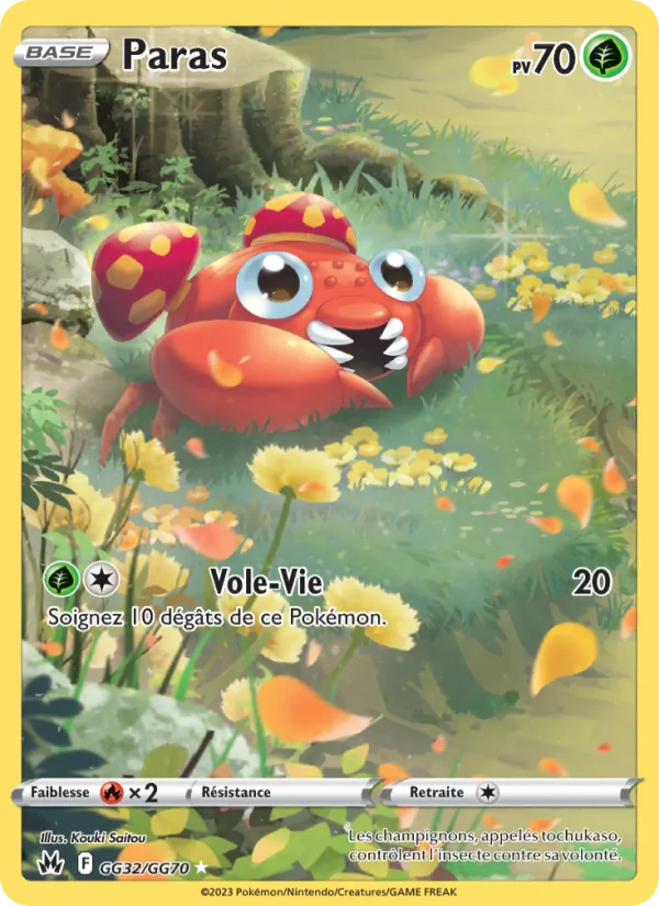 Carte Pokémon Paras GG32/159 de l'extension Zénith Suprême