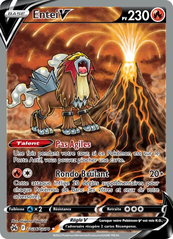 Carte Pokémon Entei V GG36/159 de l'extension Zénith Suprême