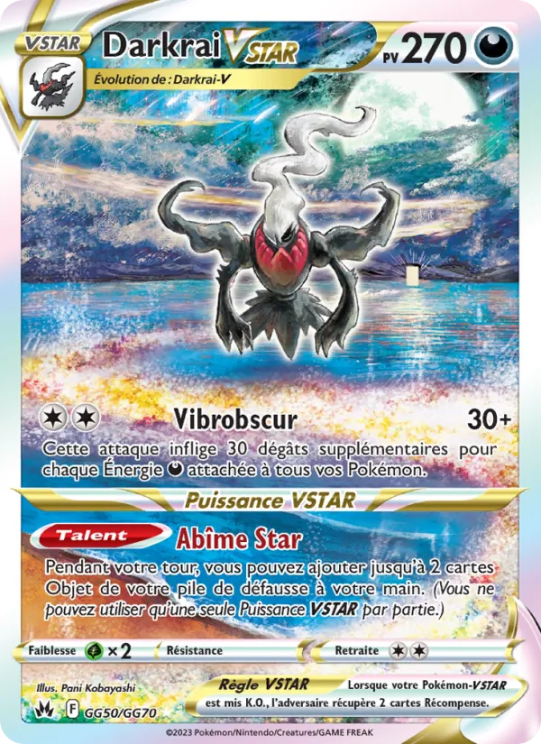 Carte Pokémon Darkrai VSTAR GG50/159 de l'extension Zénith Suprême