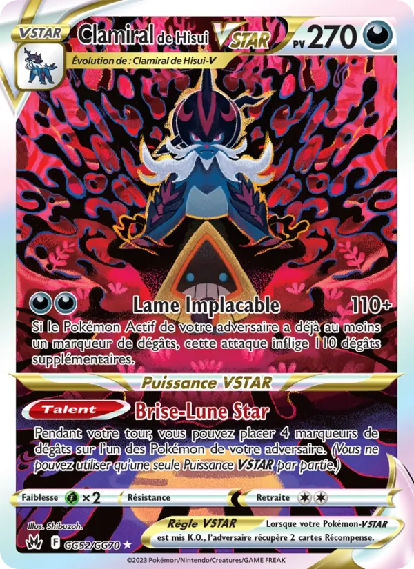Carte Pokémon Clamiral de Hisui VSTAR GG52/159 de l'extension Zénith Suprême
