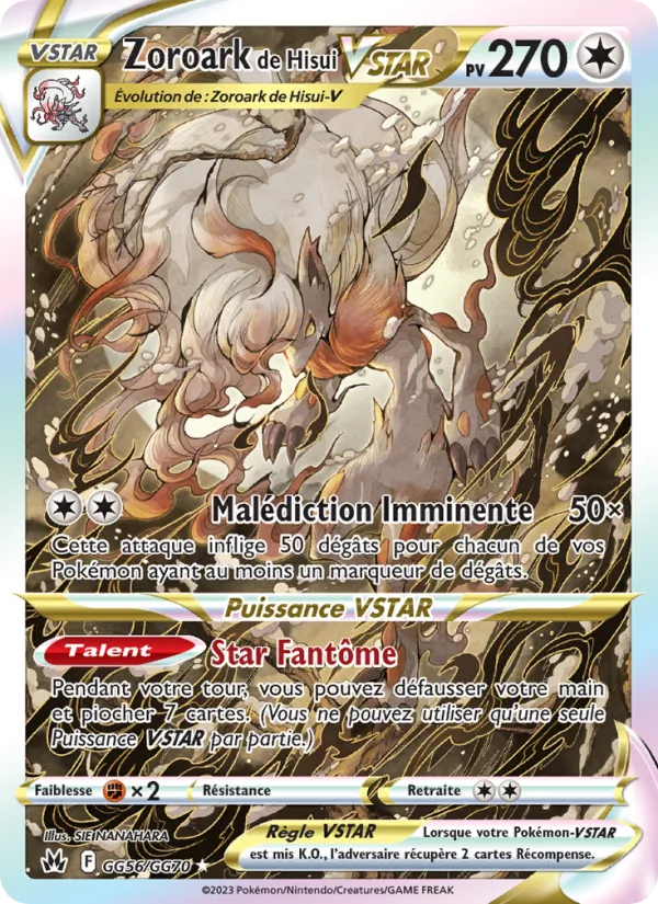 Carte Pokémon Zoroark de Hisui VSTAR GG56/159 de l'extension Zénith Suprême