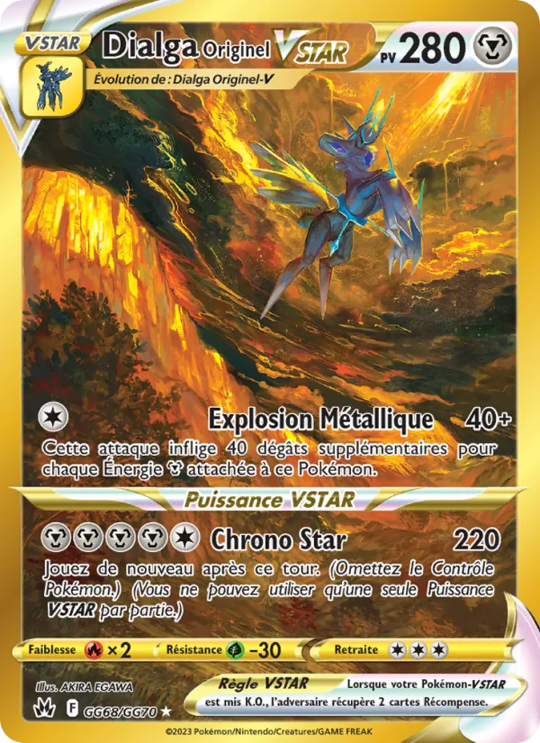 Carte Pokémon Dialga Originel VSTAR GG68/159 de l'extension Zénith Suprême