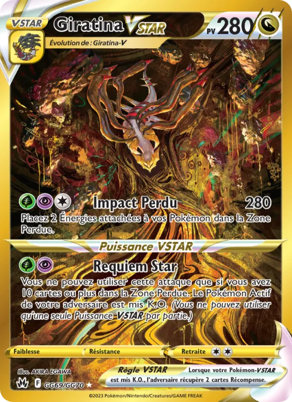 Carte Pokémon Giratina VSTAR GG69/159 de l'extension Zénith Suprême