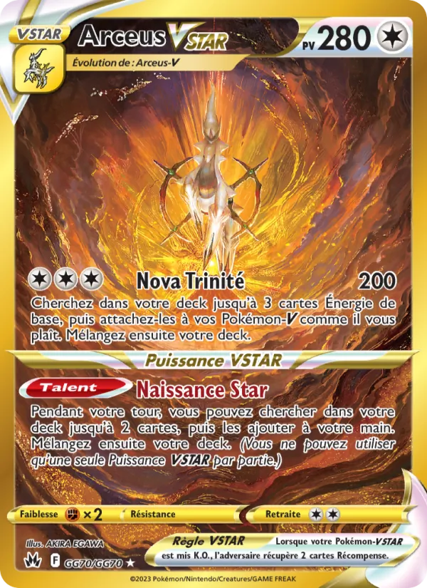 Carte Pokémon Arceus VSTAR GG70/159 de l'extension Zénith Suprême