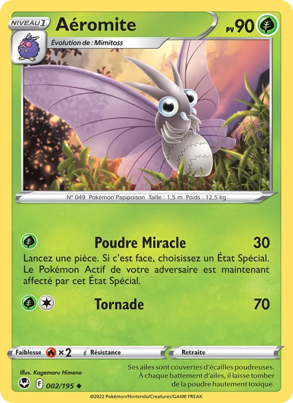 Carte Pokémon Aéromite 002/195 de l'extension Tempête Argentée
