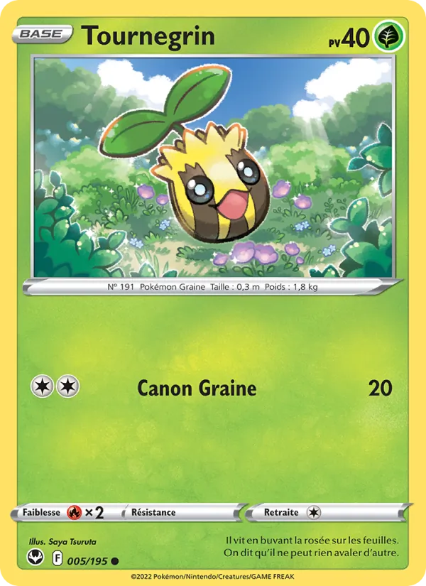 Carte Pokémon Tournegrin 005/195 de l'extension Tempête Argentée