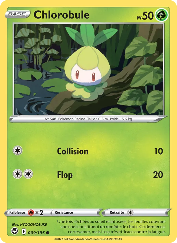 Carte Pokémon Chlorobule 009/195 de l'extension Tempête Argentée