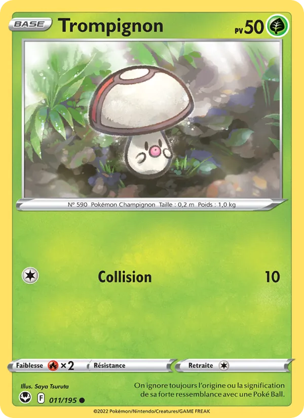 Carte Pokémon Trompignon 011/195 de l'extension Tempête Argentée