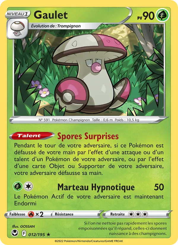 Carte Pokémon Gaulet 012/195 de l'extension Tempête Argentée