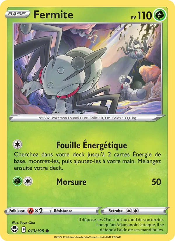 Carte Pokémon Fermite 013/195 de l'extension Tempête Argentée