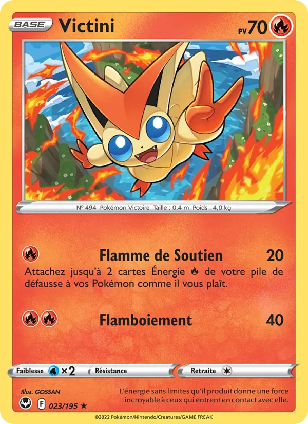 Carte Pokémon Victini 023/195 de l'extension Tempête Argentée