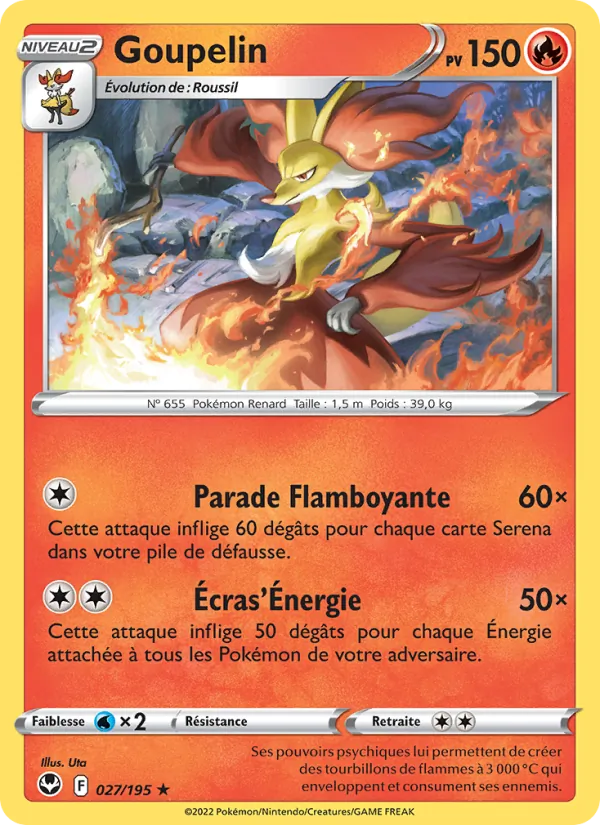 Carte Pokémon Goupelin 027/195 de l'extension Tempête Argentée