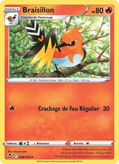 Carte Pokémon Braisillon 028
