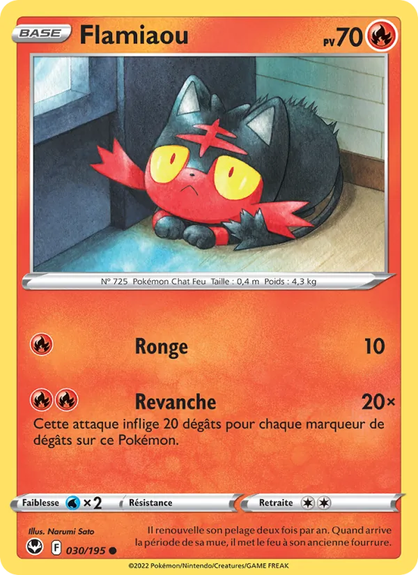 Carte Pokémon Flamiaou 030/195 de l'extension Tempête Argentée