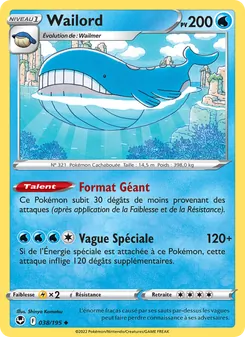 Carte Pokémon Wailord 038