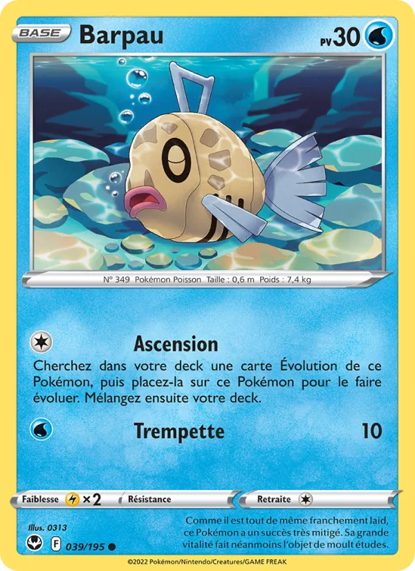 Carte Pokémon Barpau 039/195 de l'extension Tempête Argentée