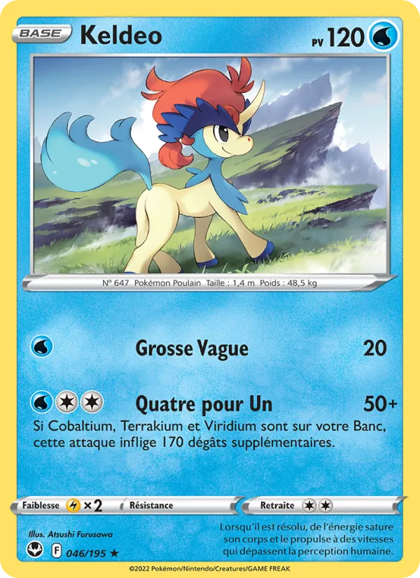 Carte Pokémon Keldeo 046/195 de l'extension Tempête Argentée