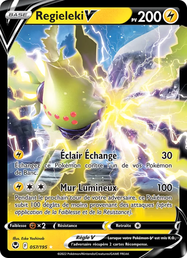 Carte Pokémon Regieleki V 057/195 de l'extension Tempête Argentée